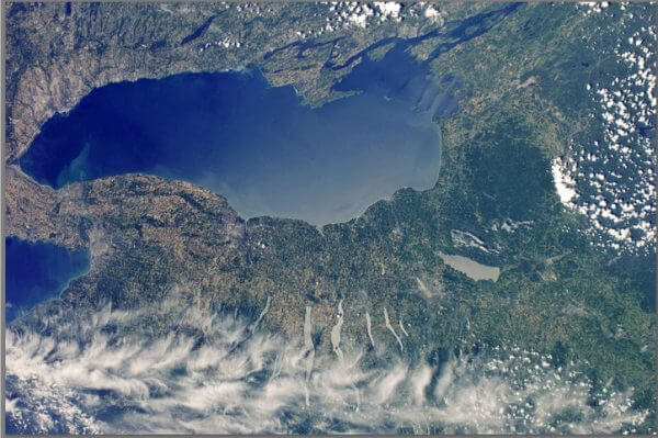 Satellite image of Great Lakes Watershed